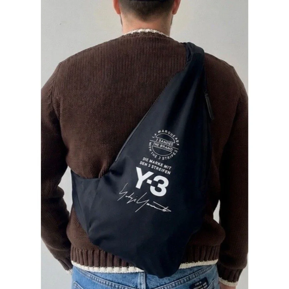 Adidas Y-3 Yohji Yamamoto Sling Bag Black Crossbody Shoulder Backpack Techwear